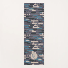 Tapete De Yoga Camuflagem Moderna Teal Reversível Yoga Mat