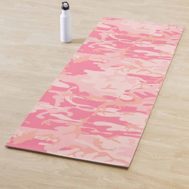 Tapete De Yoga Camuflagem Rosa, Militar, Exército (In Situ)