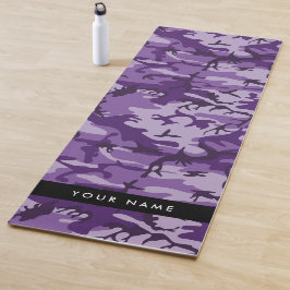 Tapete De Yoga Camuflagem Roxa Personalize seu nome