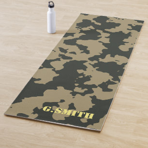 Tapete De Yoga Camuflagem Verde Marrom. Camo, seu