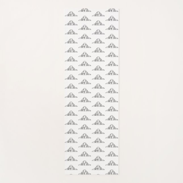 Tapete De Yoga cão-caçador preto branco-cachorrinho (Frente)