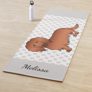 Tapete De Yoga Cão e nome do desenho animado de cabelo longo ver