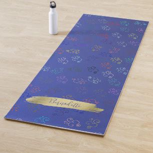 Tapete De Yoga Caos OMs Azul, Bonito Indigo Om