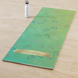 Tapete De Yoga Caos OMs Verde Om Bonito