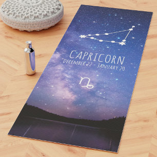 Tapete De Yoga Capricórnio Astrologia Zodiac Personalizada
