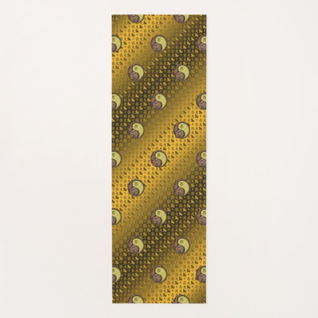 Tapete De Yoga Capricórnio e Cavalo Metálico (Frente)