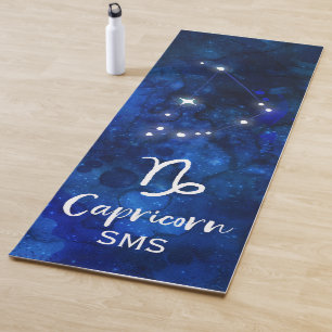 Tapete De Yoga Capricórnio Zodiac Constelação Galáxia Sky Monogra