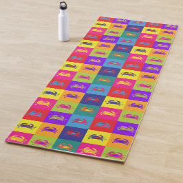 Tapete De Yoga Caranguejo Colorido do Estilo de Arte pop com Padr