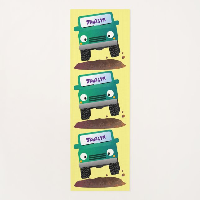 Tapete De Yoga Caricatura de veículos todo-o-terreno 4X4 (Frente)