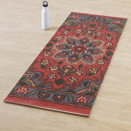 Tapete De Yoga Carpete Floral Turco Oriental Antiquado