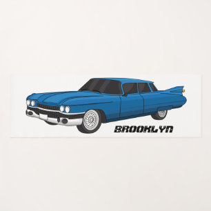 Tapete De Yoga Carro clássico azul legal 1959