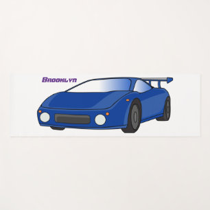 Tapete De Yoga Carro desportivo azul com ilustração de airfoil