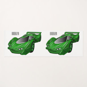 Tapete De Yoga Carro desportivo verde com ilustração aerofoil