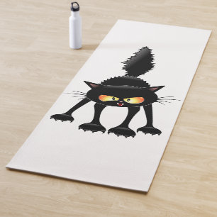 Tapete De Yoga Cartografia de Gato Preto, Engraçado