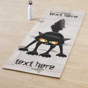 Tapete De Yoga Cartografia de Gato Preto, Engraçado