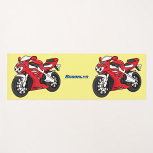 Tapete De Yoga Cartografia de motocicleta vermelha-branca