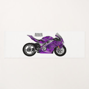 Tapete De Yoga Cartografia de motocicletas de esporte roxo