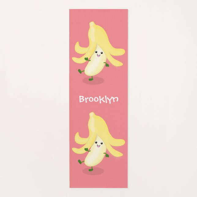Tapete De Yoga Cartoon de banana kawaii (Frente)