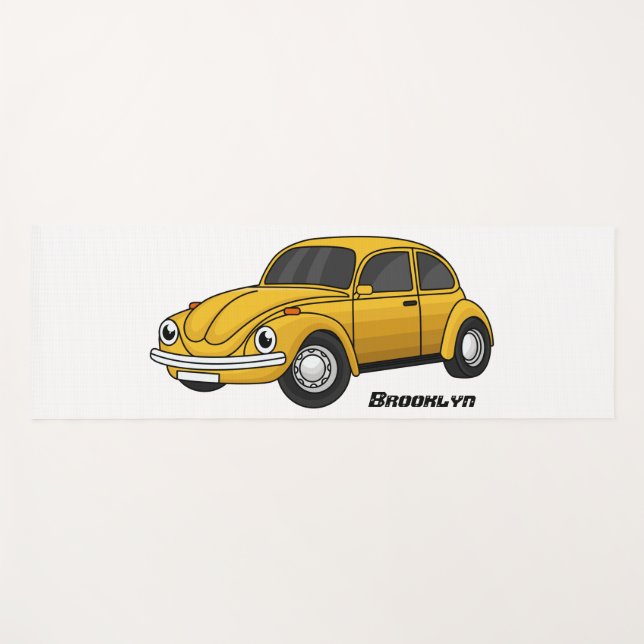 Tapete De Yoga Cartoon de carro clássico (Frente (Horizontal))