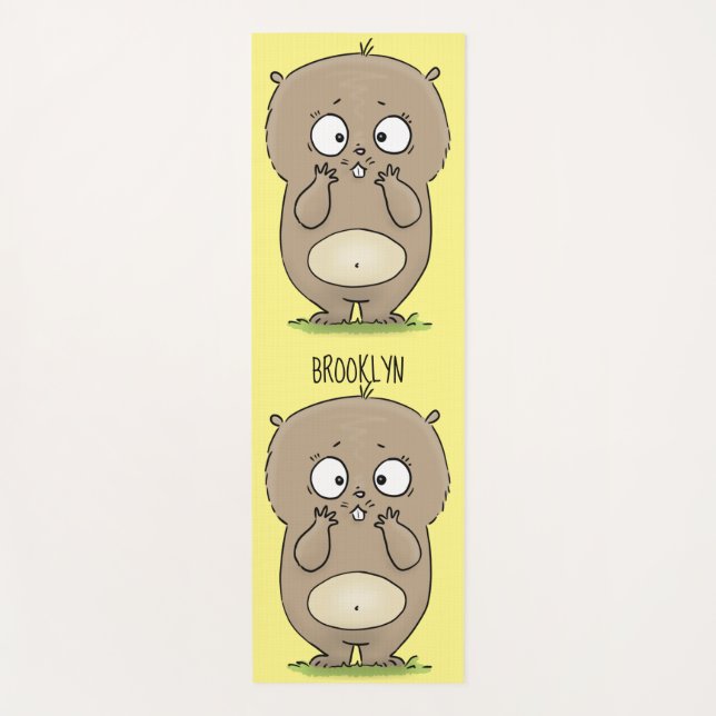 Tapete De Yoga Cartoon de hamster adorável (Frente)