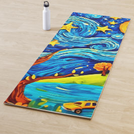 Tapete De Yoga Cartoon Starry Night: Surrealismo Inspirou Arte