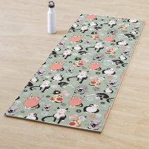 Cartoons divertidos Gatos Yoga Mat