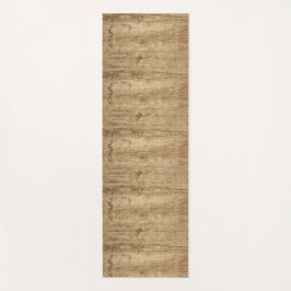 Tapete De Yoga Casaco com padrão de madeira.