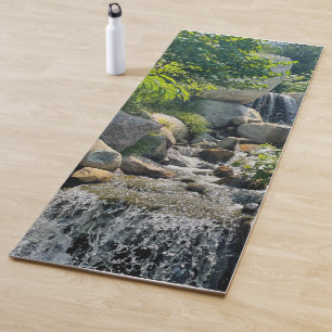 Tapete De Yoga Cascata da floresta em cascata verde florestal
