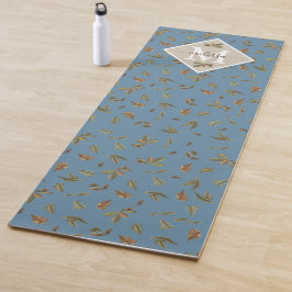 Tapete De Yoga Castanho Russo Azulado Deixa Monograma