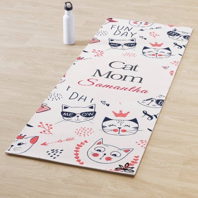 Tapete De Yoga Cat-Mãe Personalizável (In Situ)
