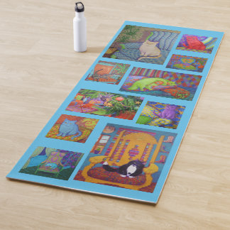 Tapete De Yoga Cat Yoga Mat---blue