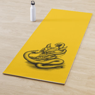 Tapete De Yoga Caveira - Cabeça Diabo com Cobra