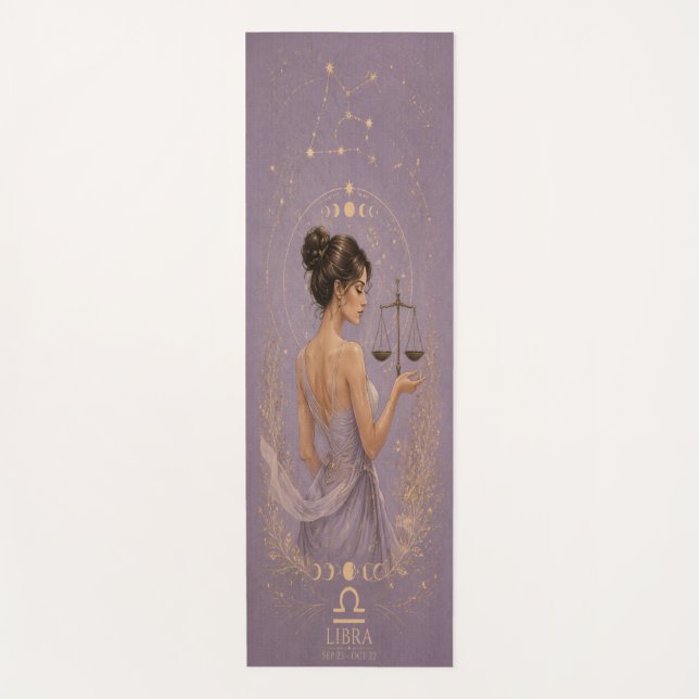 Tapete de Yoga Celestial Libra Zodíaco (Frente)