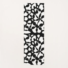Tapete De Yoga Células Abstração Preto Branco