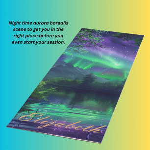 Tapete De Yoga Cena noturna de Aurora Borealis