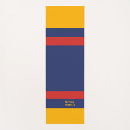 Tapete De Yoga Center Stripes Horizontal Lines Blue Yellow Red