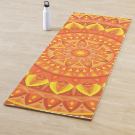 Tapete De Yoga Centro de Ioga Mandala Laranja Boho Quente 