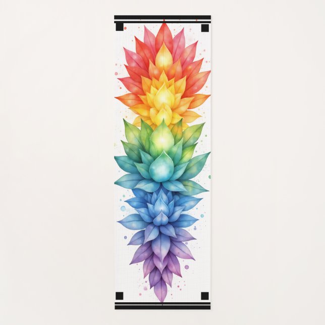 Tapete de Yoga Chakra Universal – Energia Arco-íri (Frente)