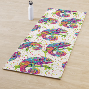 Tapete De Yoga Chameleon Paint mantém estilo aquarela