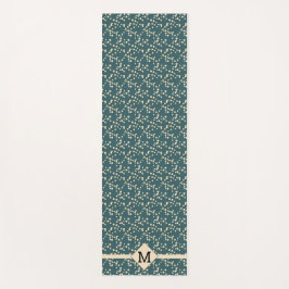 Tapete De Yoga Cherry Blossomo Teal + Inicial