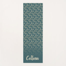 Tapete De Yoga Cherry Blossoms Teal / Seu Nome