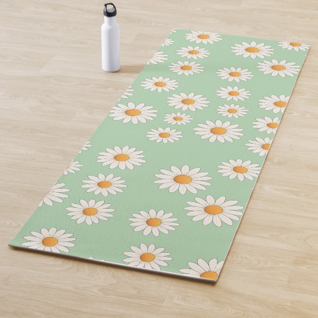 Tapete De Yoga Chic Daisy Flower Pattern - Design Floral Bonito - (In Situ)
