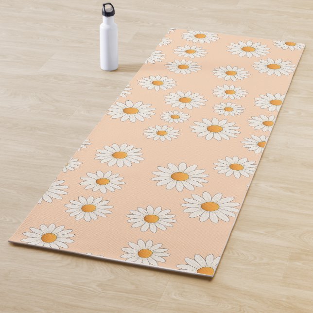 Tapete De Yoga Chic Daisy Flower Pattern - Design Floral Bonito - (In Situ)