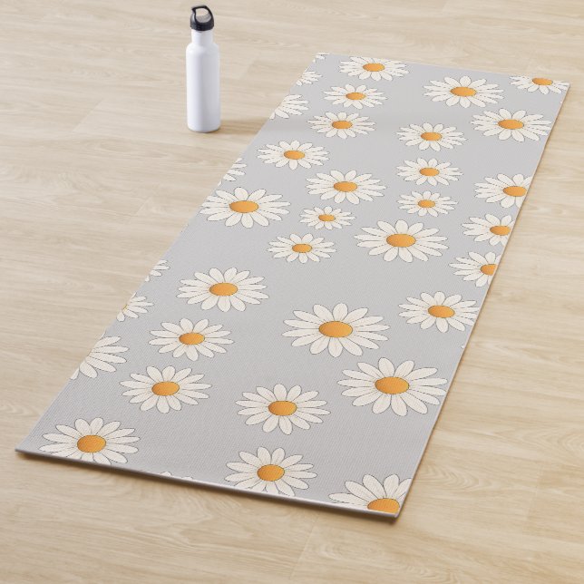 Tapete De Yoga Chic Daisy Flower Pattern - Design Floral Bonito - (In Situ)
