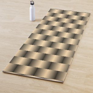 Tapete De Yoga Chic Elegante Dourado com cesto de Abstrato Metál
