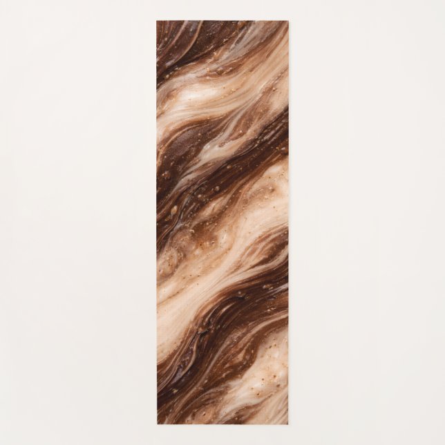 Tapete De Yoga Chocolate Milkshake Marble Texture (Frente)