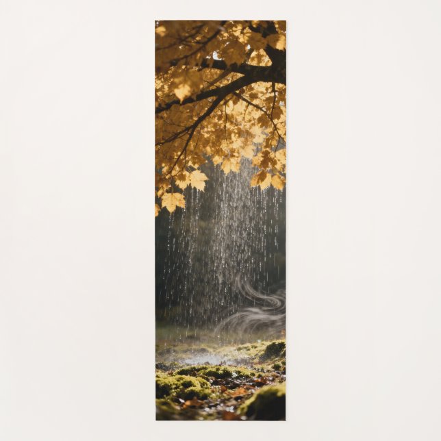 Tapete De Yoga Chuva de galhos exustantes em chão mossico (Frente)