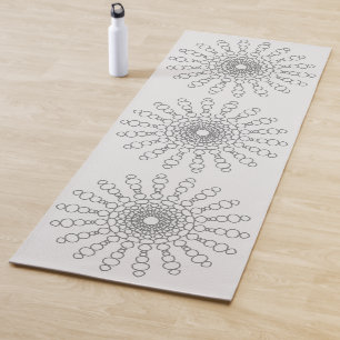 Tapete De Yoga Cinza Azul Cobblestone Sun Mandala Dupla