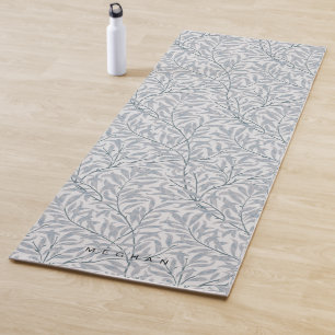 Tapete De Yoga Cinza Blue Willow Monograma Yoga Mat