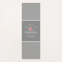 Cinza e Monograma Rosa Melhor Mãe Já Personalizada